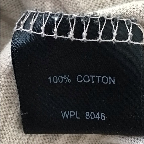 INC International Concepts Beige Ruffle V-Neck Cotton Long-Sleeve Tee Top - S - Picture 4 of 4